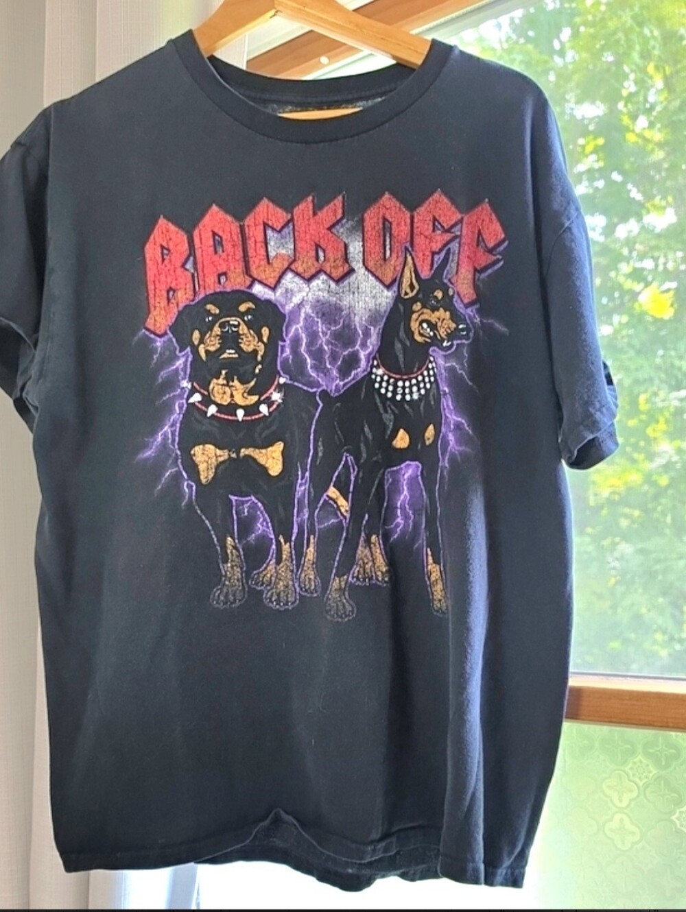 Back Off" Rottweiler Doberman Guard Dogs T-Shirt (2010s)